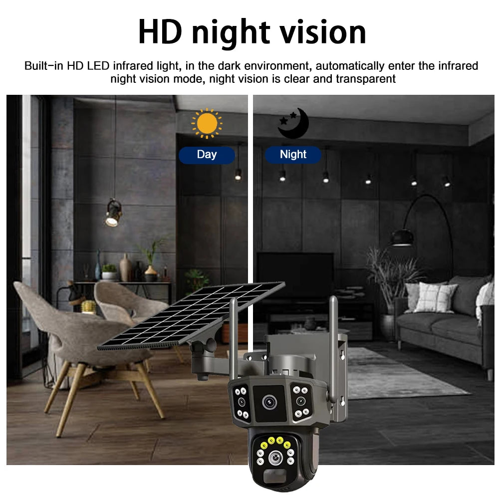 Solar 4K Dual Lens Outdoor Closed-Circuit Security Camera